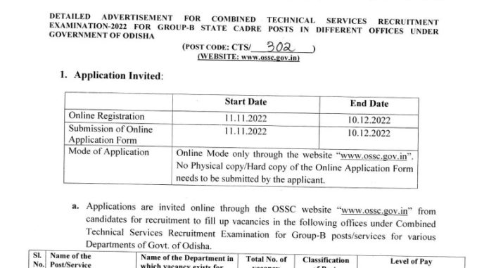 OSSC Vacancy 2022 Ask to Apply Odisha Staff Selection Commission Recruitment for Group B Bharti Form through asktoapply.in