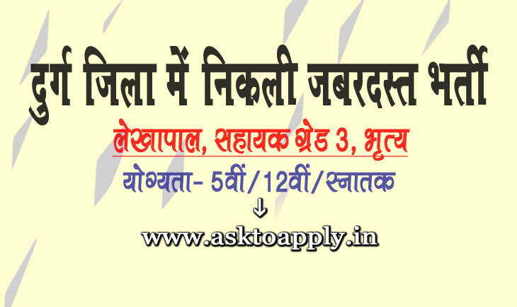 Asktoapply.in Chhattisgarh Govt Jobs Form for DMF Durg Recruitment 2022 Office Staff Jila Khanij Sansthan Nyas Durg Vacancy Employment News  