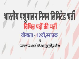 BPNL Vacancy 2022 Ask to Apply Bhartiya Pashupalan Nigam Limited Recruitment for Animal Attendant Bharti Form through asktoapply.in