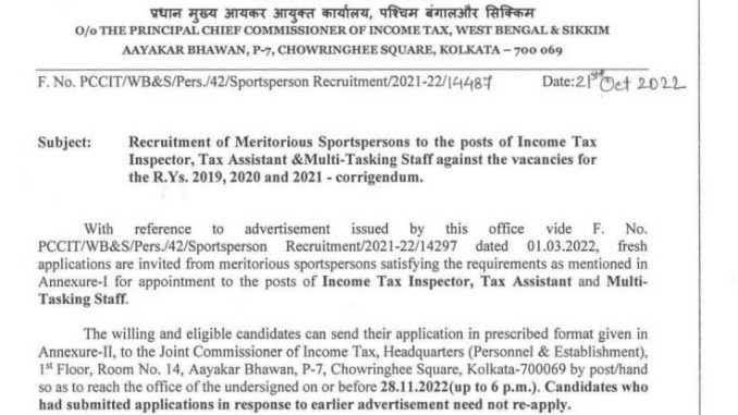 Income Tax Vacancy 2022 Ask to Apply Income Tax Department Recruitment for MTS Bharti Form through asktoapply.in latest govt job for india