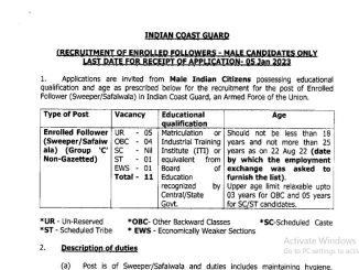 Coast Guard Vacancy 2022 Ask to Apply Coast Guard Recruitment for Sweeper Bharti Form through asktoapply.in best job in india