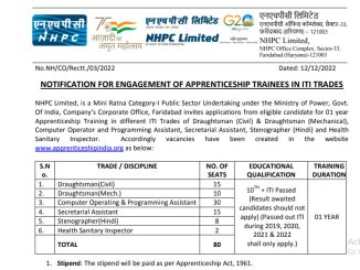 NHPC Vacancy 2022 Ask to Apply National Hydroelectric Power Corporation Recruitment for ITI Apprentice Trainee Bharti Form through asktoapply.in