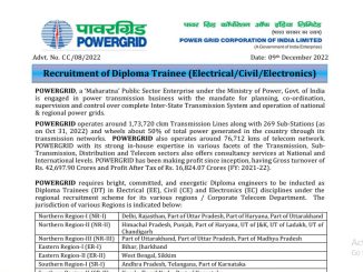 PGCIL Vacancy 2022 Ask to Apply Power Grid Corporation of India Limited Recruitment for Diploma Trainee Bharti Form through asktoapply.in
