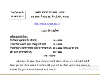 PSSSB Vacancy 2022 Ask to Apply Punjab Subordinate Service Selection Board Recruitment for Field Artist Bharti Form through asktoapply.in