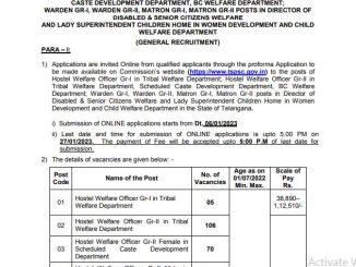 TSPSC Vacancy 2022 Ask to Apply Telangana State Public Service Commission Recruitment for Hostel Welfare Officer Bharti Form through asktoapply.in