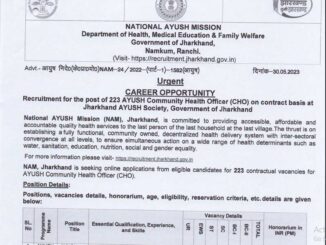 NAM Jharkhand Vacancy 2022 Ask to Apply National Ayush Mission Jharkhand Recruitment for Community Health Officer Bharti Form through asktoapply.in